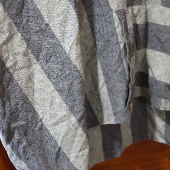 Michael Stars Wool Cashmere Striped Poncho Sweater OS Y2K Preppy Chic Cozy - Picture 7 of 13